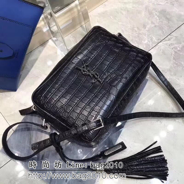 YSL聖羅蘭 2018春夏新款 LOU系列 小牛皮鱷紋相機包 59903 YAS1091